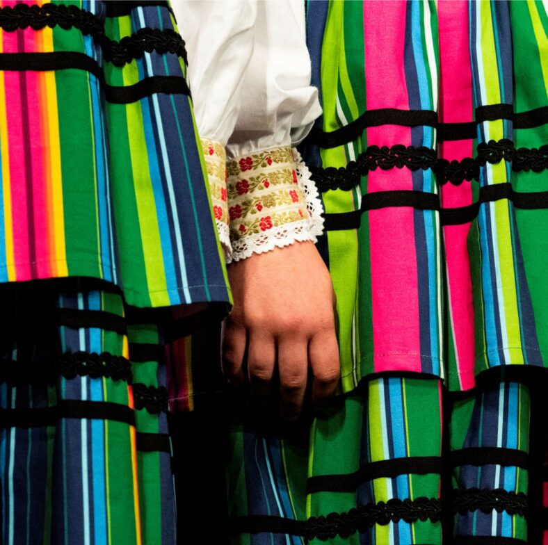 Zdjęcie: zbliżenie na spódnice w pasy