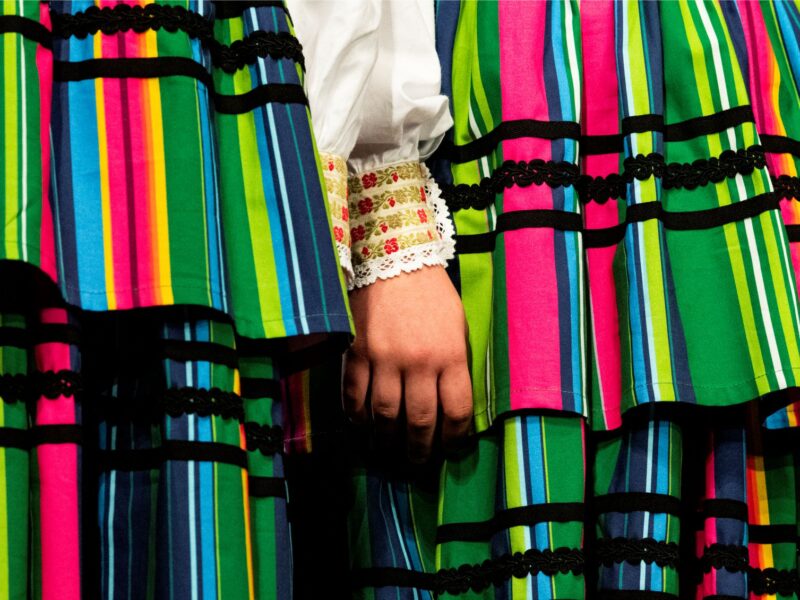 Zdjęcie: zbliżenie na spódnice w pasy