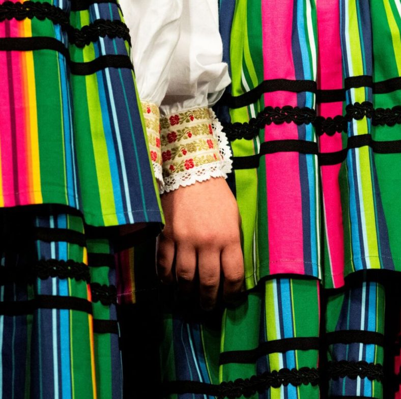 Zdjęcie: zbliżenie na spódnice w pasy