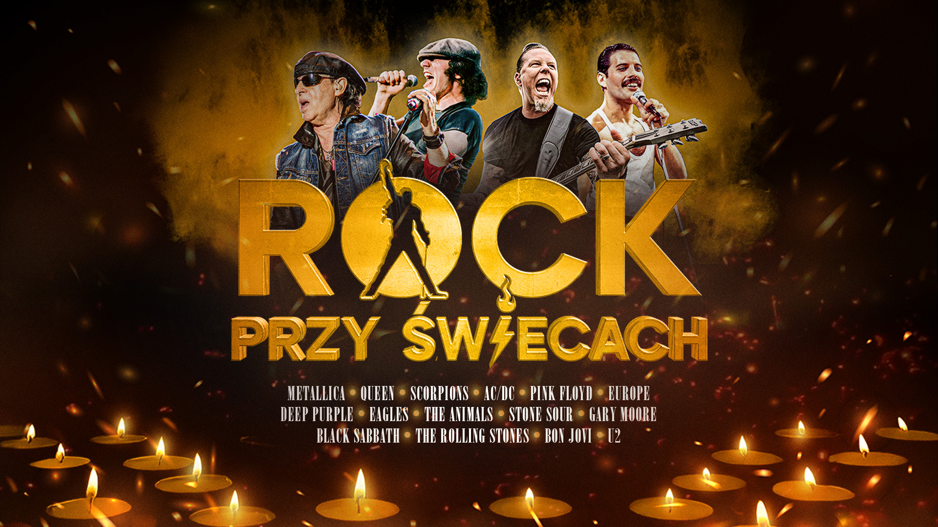 Grafika promująca koncert "Rock przy świecach"