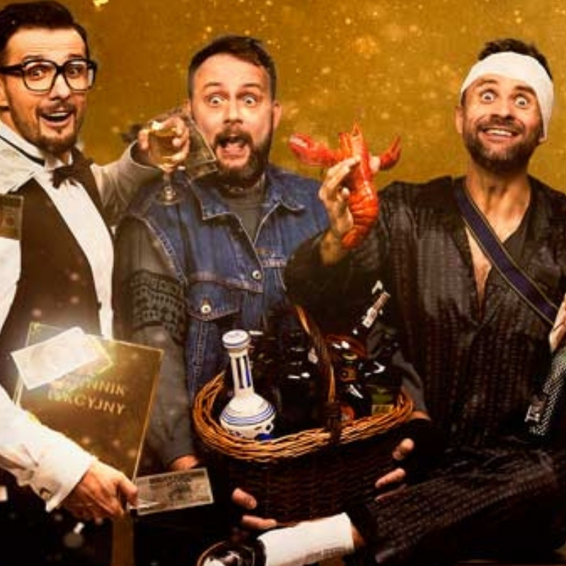 Fragment plakatu promującego koncert kabaretu skeczów męczących