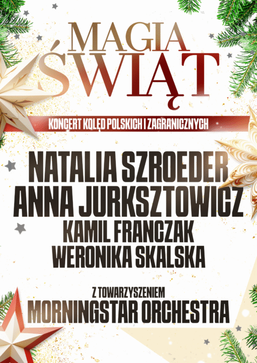 plakat promujący koncert magia świąt