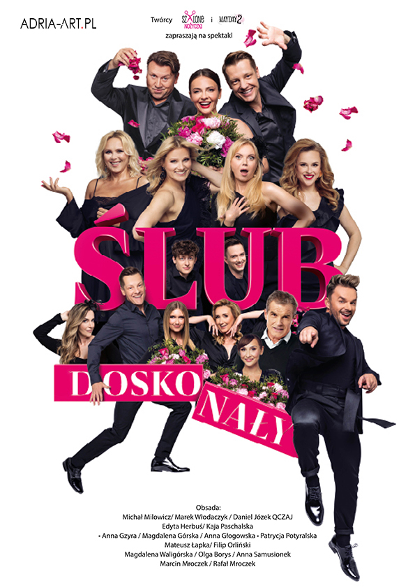 plakat promujący spektakl ślub doskonały