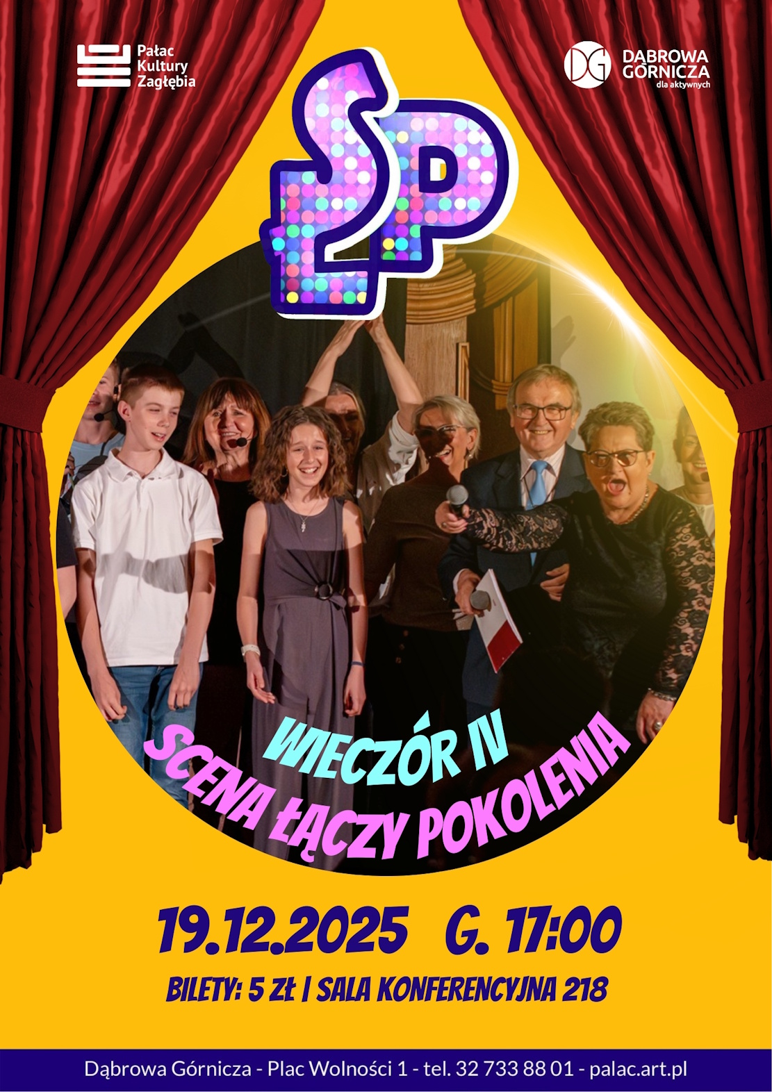 plakat promujący czwarty wieczór z cyklu Scena Łączy Pokolenia