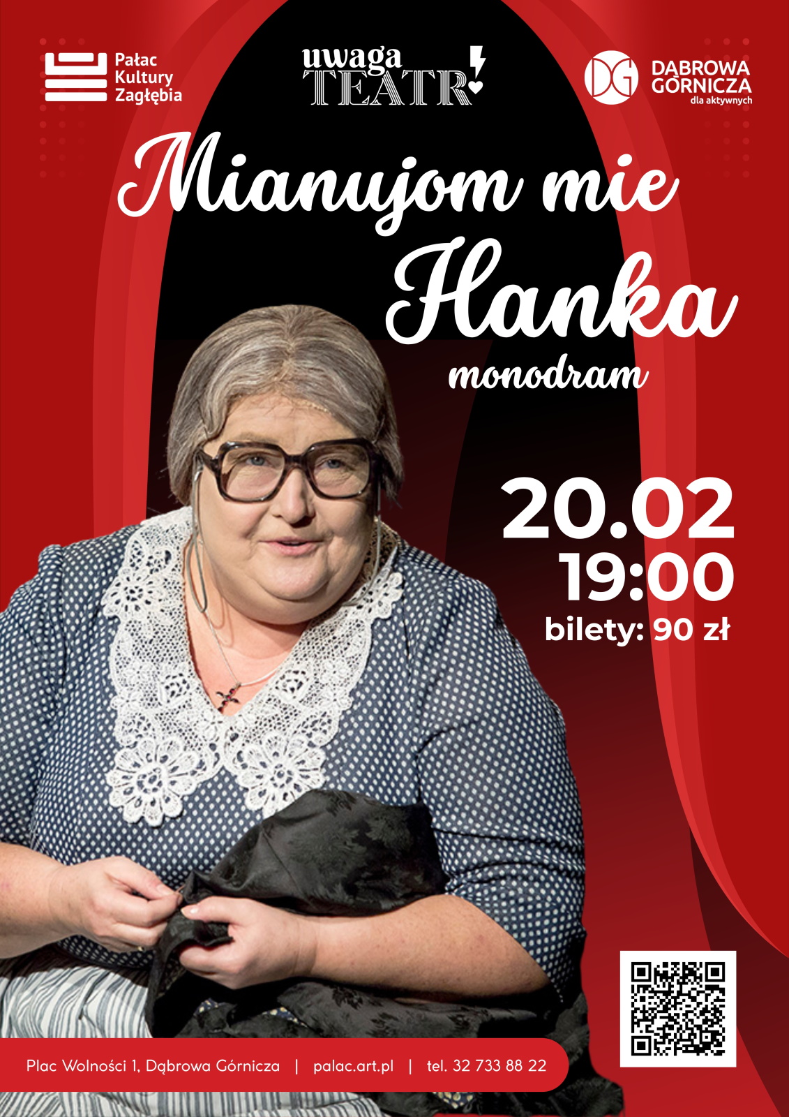 plakat promujący spektakl mianujom mie hanka
