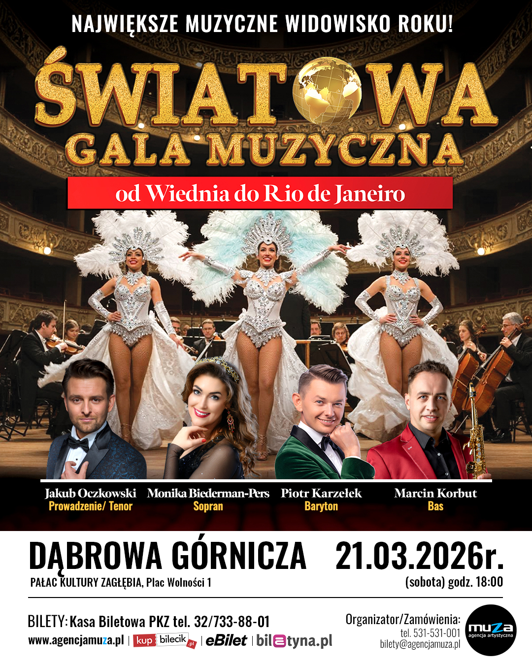 plakat promujący koncert światowa gala muzyczna
