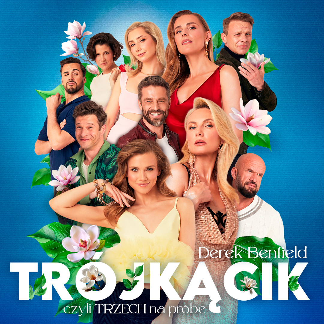 Plakat promujący spektakl Trójkącik