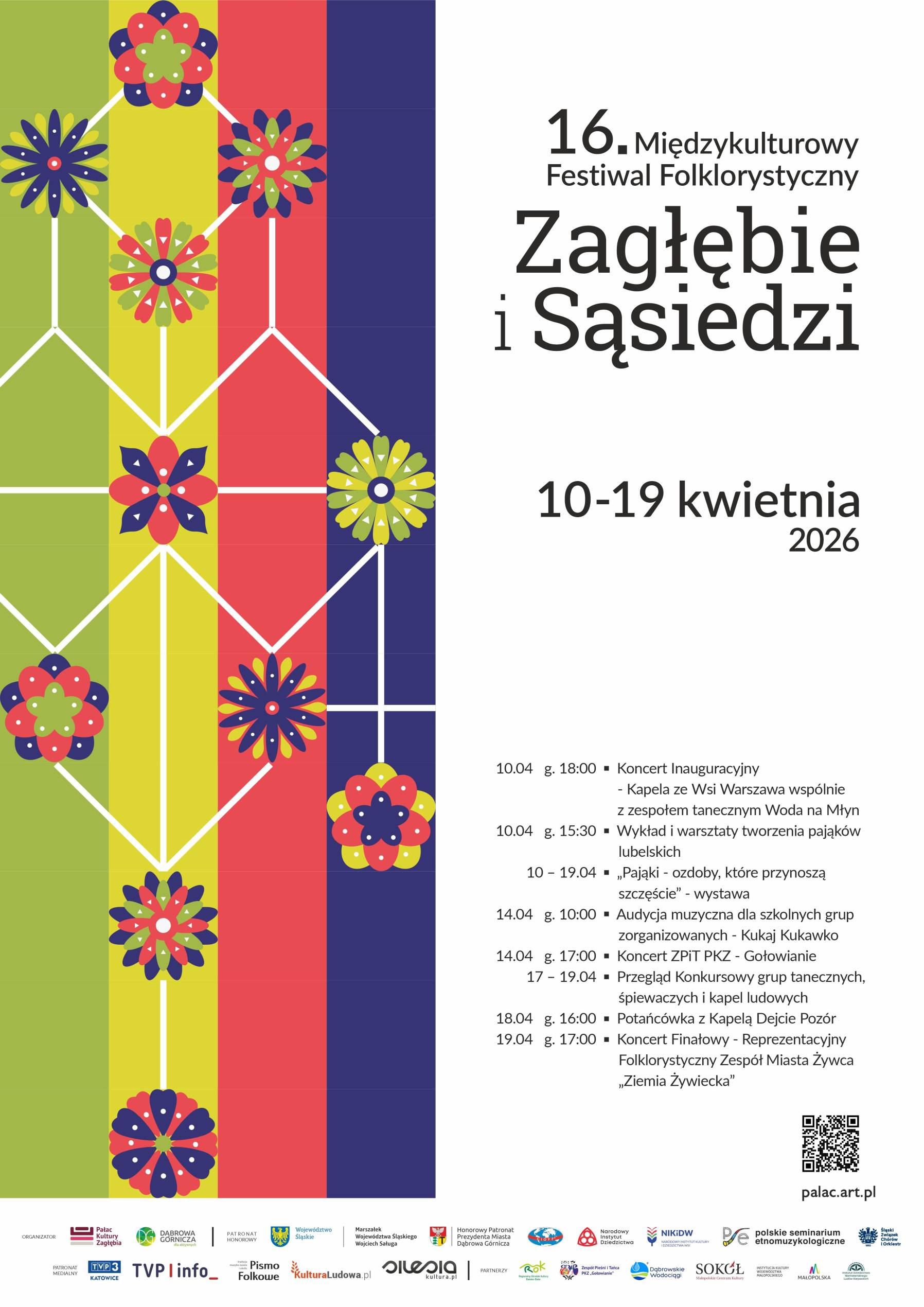 Plakat 16. Międzykulturowego Festiwalu Folklorystycznego Zagłębie i Sąsiedzi