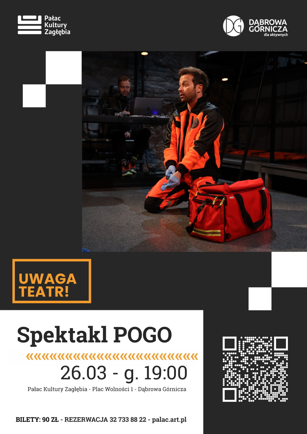 Plakat promujący spektakl POGO