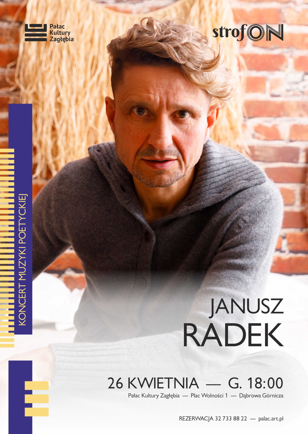 plakat promujący koncert janusza radka w ramach cyklu strofon