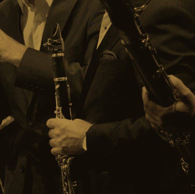 Grafika przedstawiająca obój, klarnet, fagot