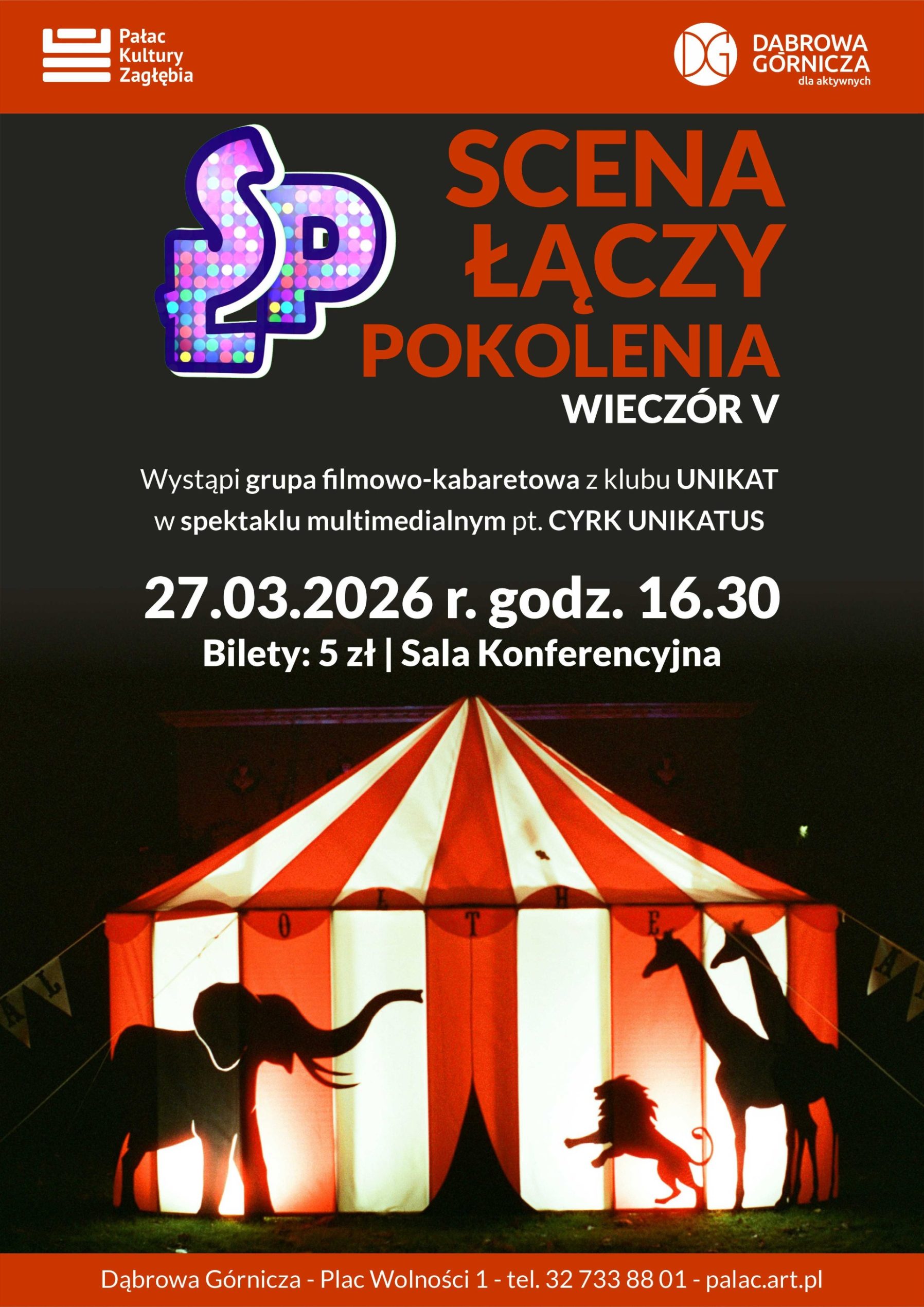 Plakat promujący wydarzenie Scena Łączy Pokolenia - wieczór V