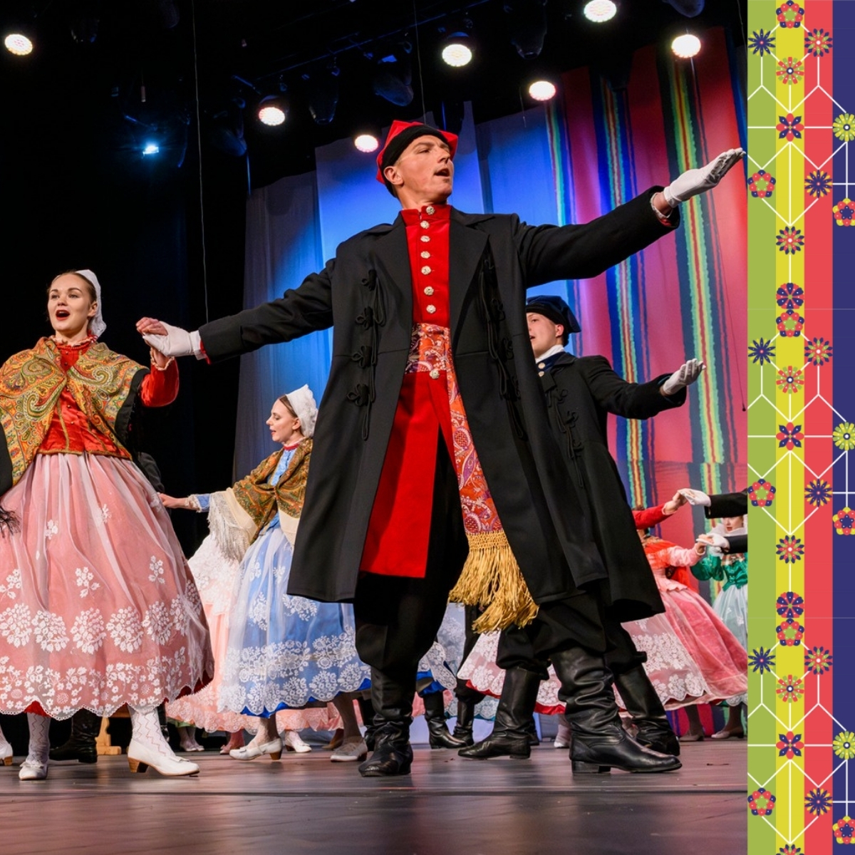 grafika promująca koncert folklorystycznego zespołu ziemia żywiecka