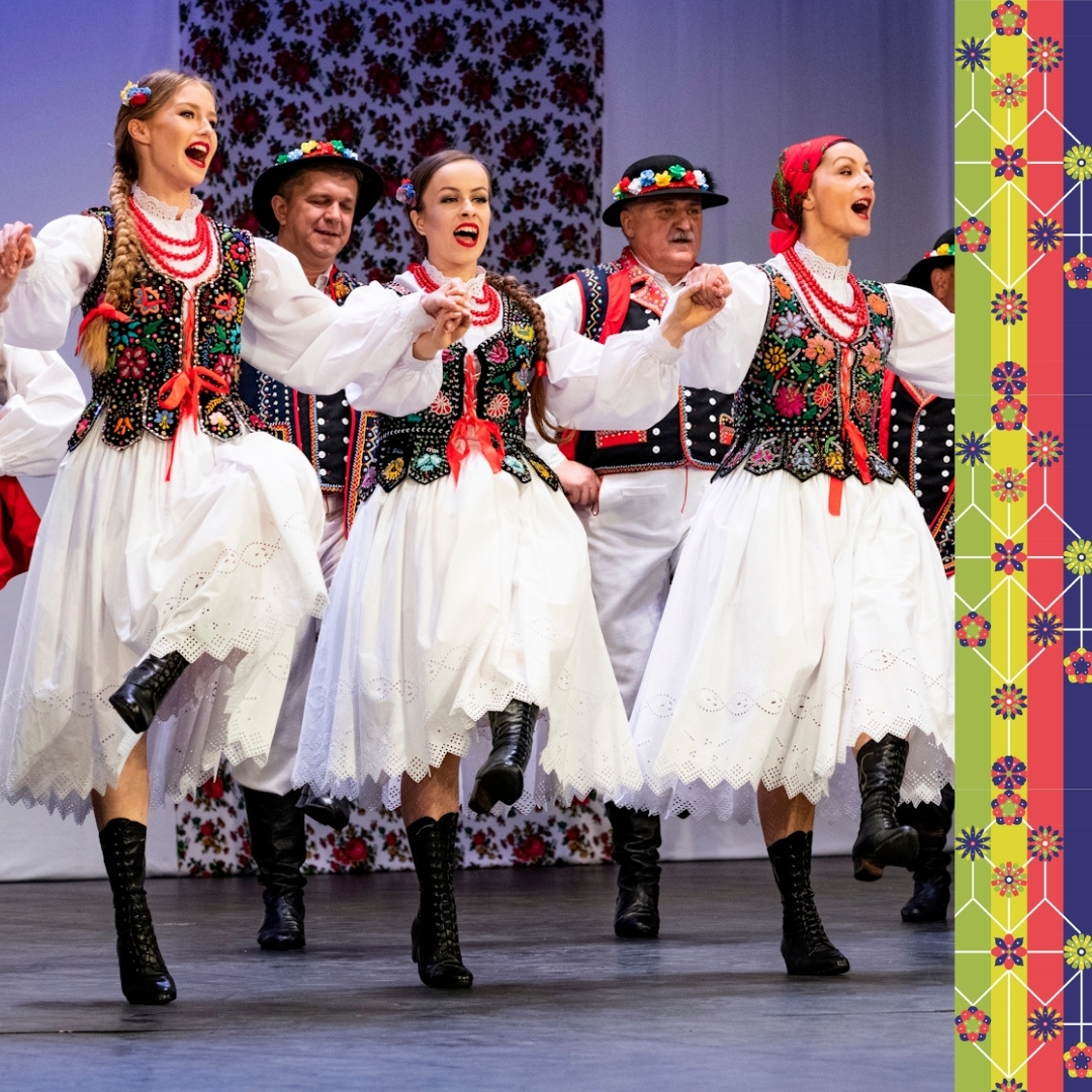 grafika promująca koncert folklorystycznego zespołu ziemia żywiecka