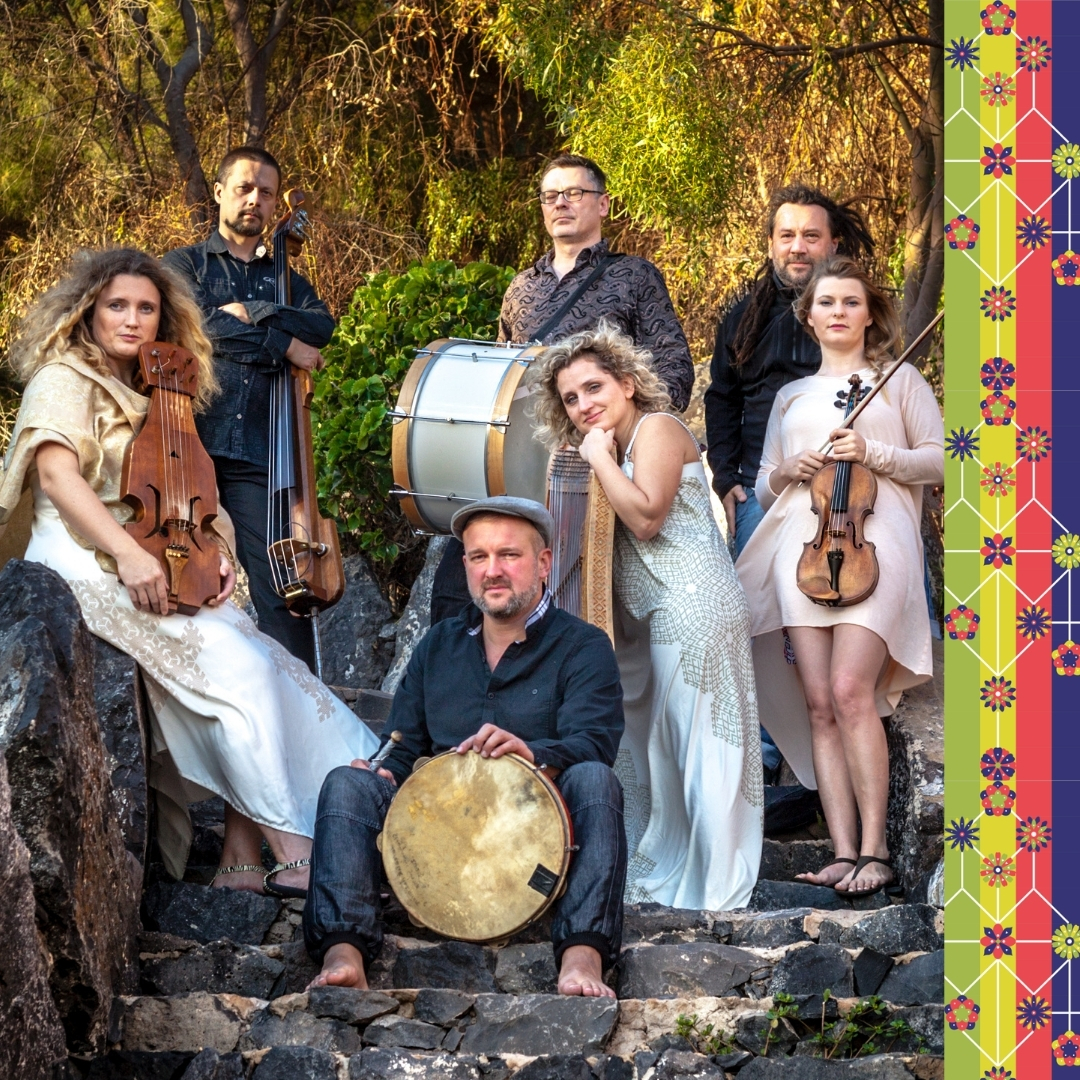 grafika promująca koncert kapeli ze wsi warszawa i wody na młyn w ramach festiwalu zagłębie i sąsiedzi