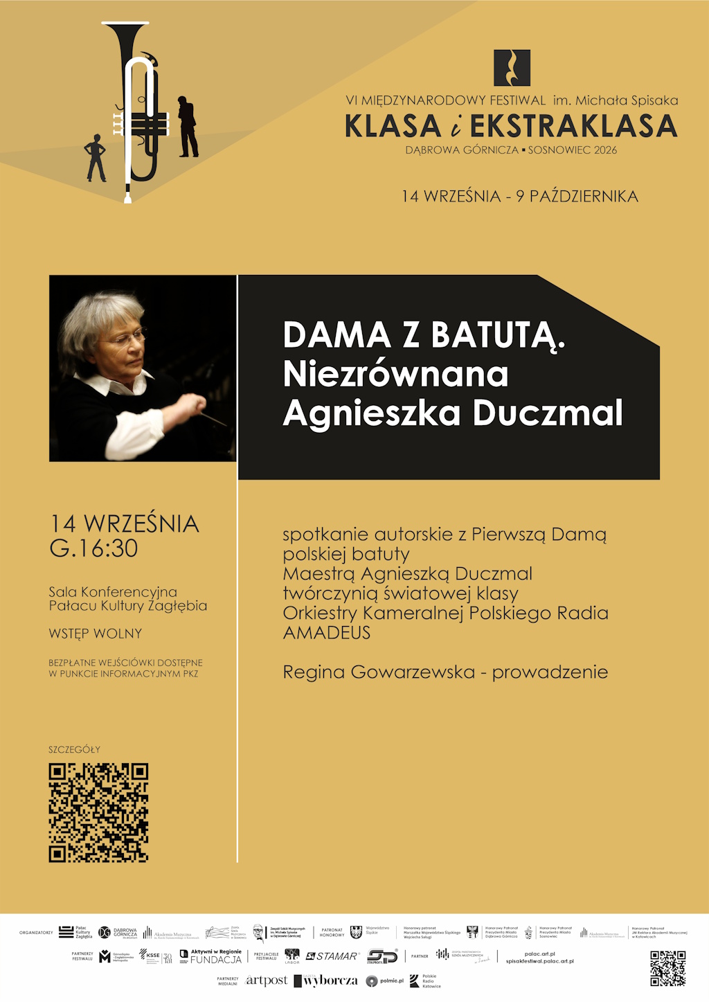 Plakat promujący spotkanie autorskie z Agnieszką Duczmal