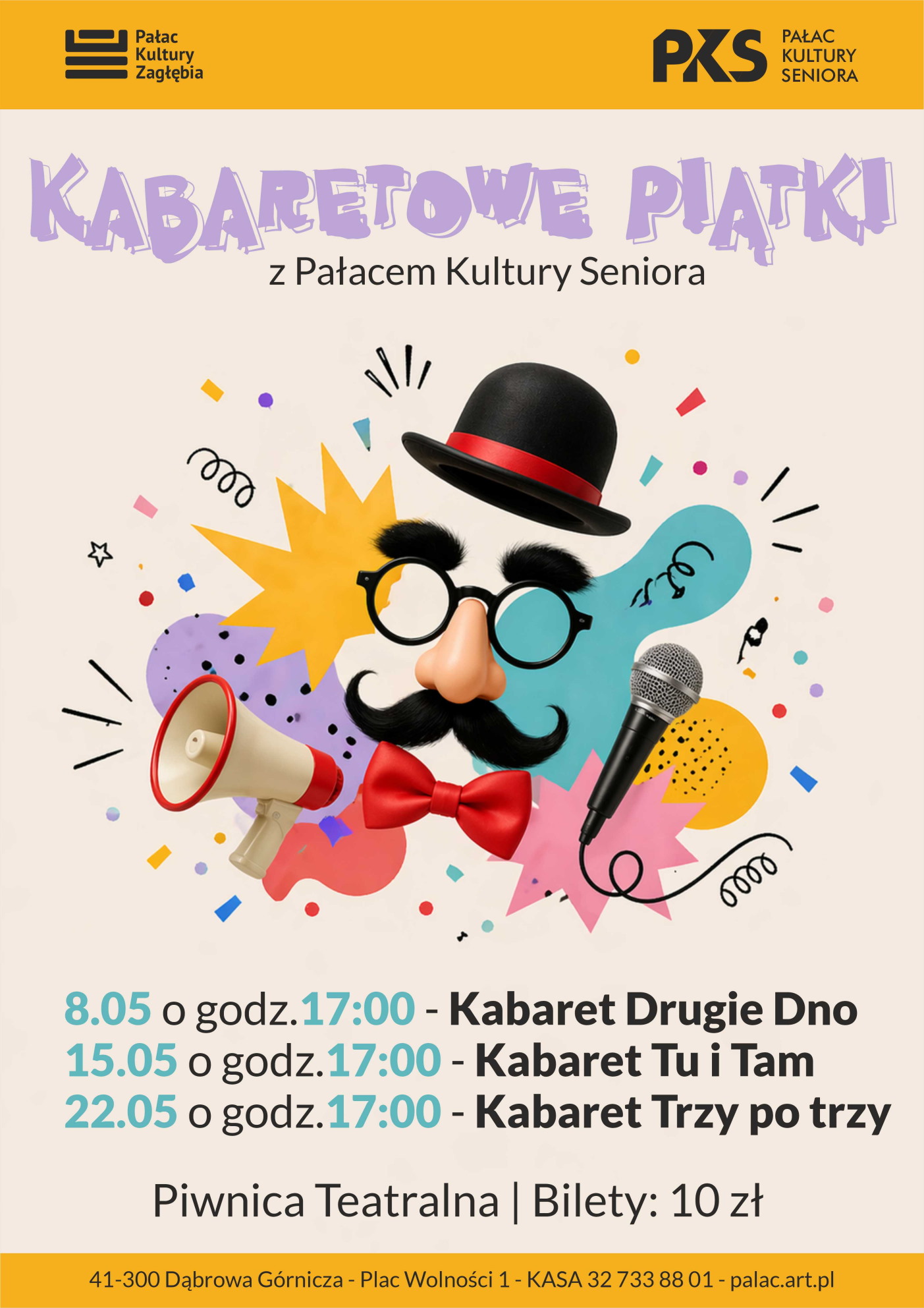 plakat promujący kabaretowe piątki z pksem