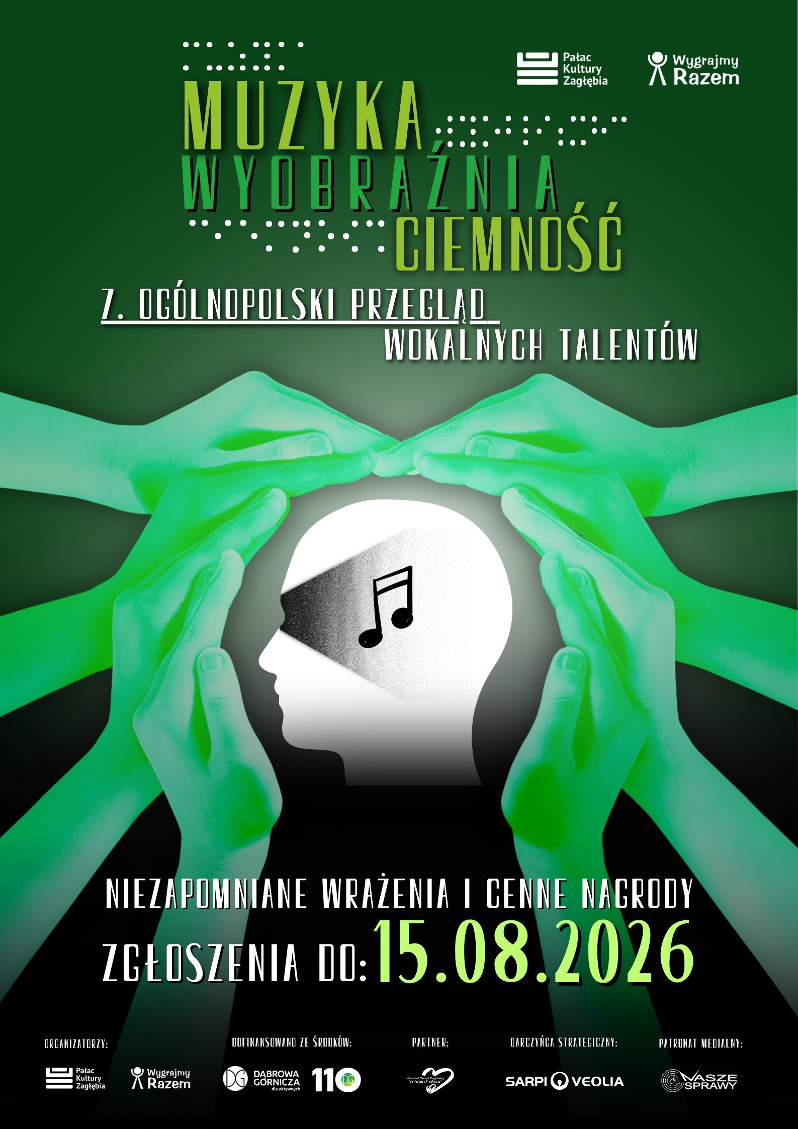 plakat promujący 7. przegląd muzyka wyobraźnia ciemność