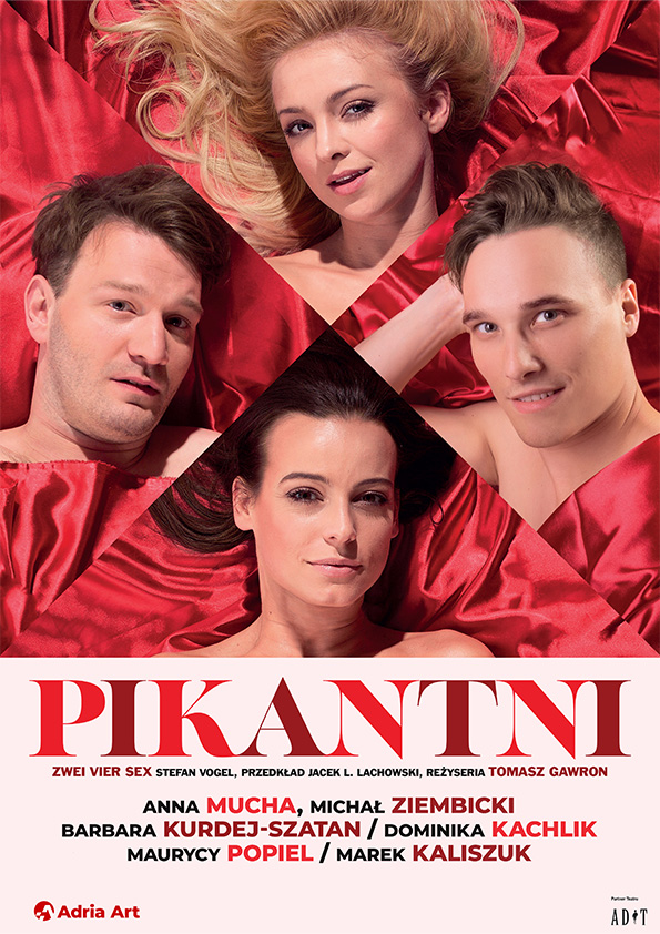 Plakat promujący spektakl "Pikantni"