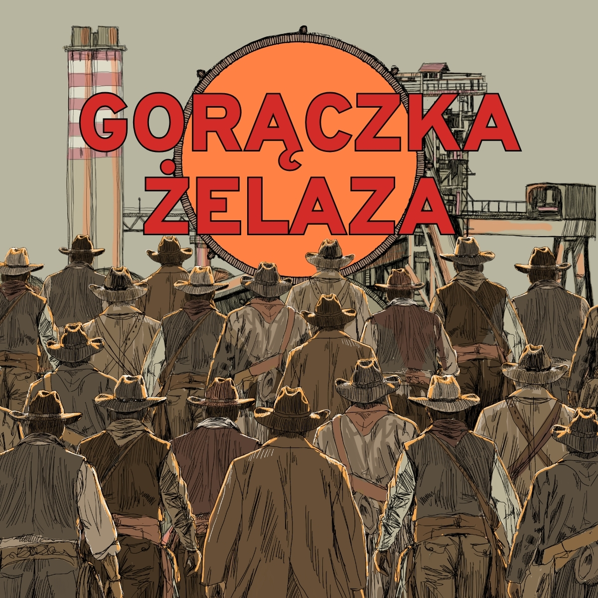 grafika promująca spektakl gorączka żelaza z napisem