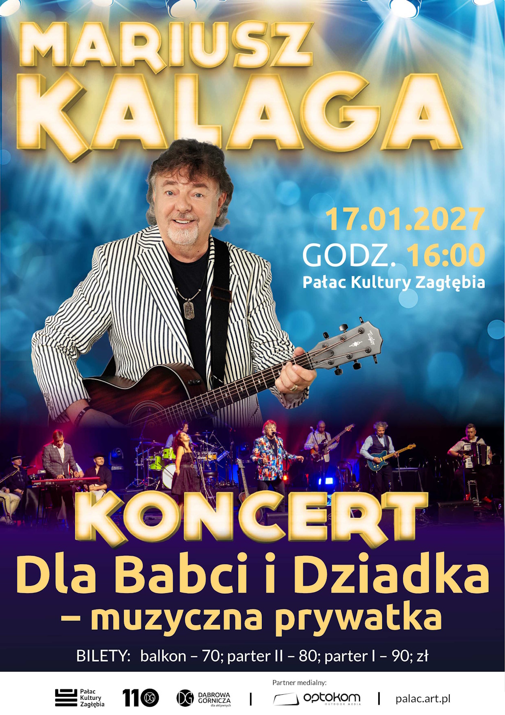 Plakat promujący koncert Mariusza Kalagi