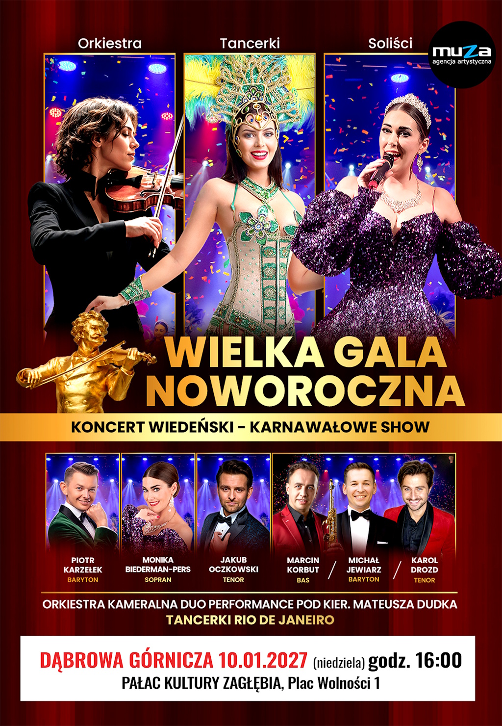 Plakat promujący Wielką Galę Noworoczną